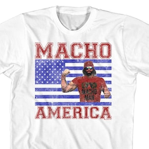 Macho Man America White Shirts