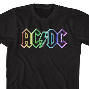 AC/DC Rainbow Logo Black Shirts - Etsy