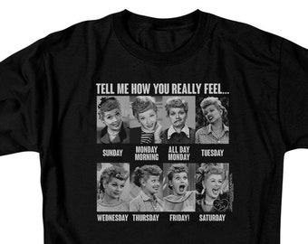 I Love Lucy Tell Me How You Really Feel Black Shirts