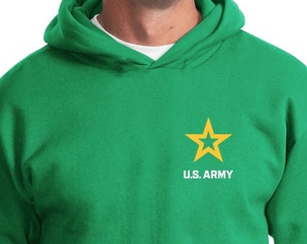 U.S. Army Star White Chest Print Adult Unisex Hoodie 25093ED-PP-PC90H