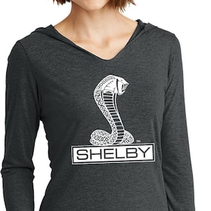 Shelby Cobra Ladies Ford Tri Blend Long Sleeve Hoodie Shirt 18149E2-DM139L