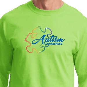 Autism Awareness Puzzle Long Sleeve Tee T-Shirt XIT-13561-PC61LS