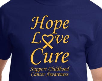 Hope Love Cure Apoyo AcreMente Cáncer Infantil Camiseta Camiseta CH-HLC-PC61