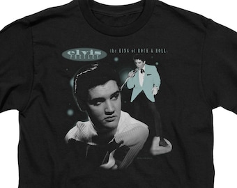 Elvis Presley King of Rock and Roll Kid's Black T-Shirts