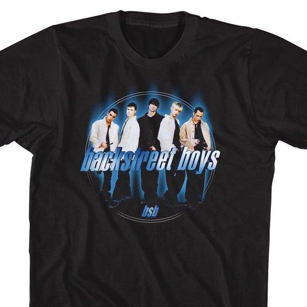 Backstreet Boys Blue Circle Logo Black Shirts