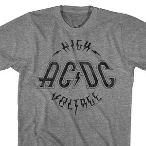 AC/DC High Voltage Adult Heather Grey Shirt