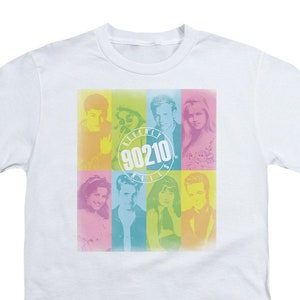 Beverly Hills 90210 Color Block Cast Kid's White T-Shirts
