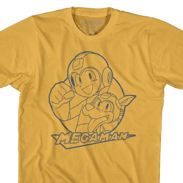 Mega Man and Rush Gold Shirts