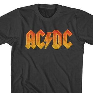 AC/DC Distressed Orange Logo Shirts