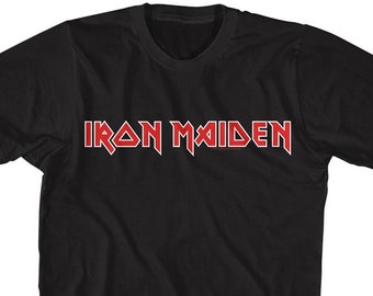 Iron Maiden Red Logo Graphic T‑Shirt Retro Heavy Metal Band Tee Unisex Fan Gift Rock Concert Shirt