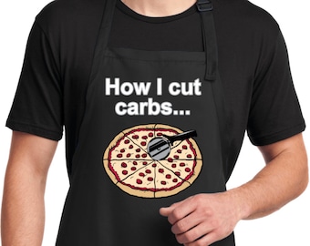 How I Cut Carbs Mens Full Length Apron with Pockets CARBS-A700