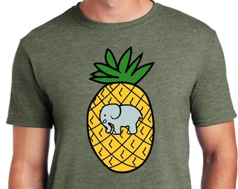 Pineapple Elephant Women's Long Sleeve V-Neck T-Shirt ELEPHANT-DT6201