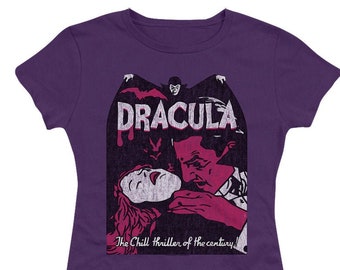 Dracula Chill Thriller Juniors Purple T-Shirts