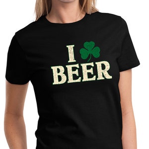 Ich liebe Bier Damen St Patrick Tag Tee T-Shirt A12250B-LPC61