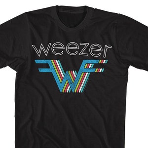 Weezer Multi Color Logo Black Shirts
