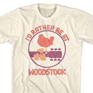 Woodstock I&#39;d Rather Be At Woodstock Natural Shirts