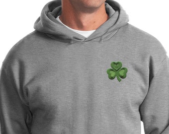 Shamrock Patch Pocket Print Adult St Patrick&#39;s Day Hoodie 695794-PP-PC90H