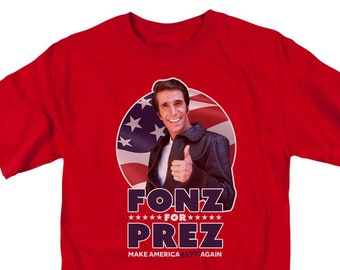 Happy Days Fonz For President Red Shirts