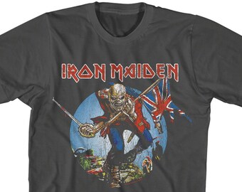 Official Iron Maiden 'Trooper' T-Shirt - Red Sky Logo On Black, Men's Sizes - View #7