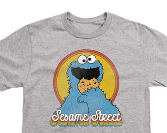 Sesame Street Cookie Monster Rainbow Kid's Heather T-Shirts