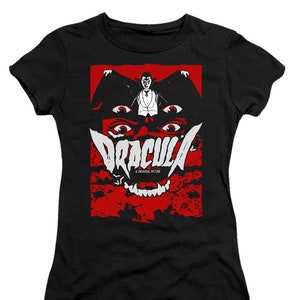 Dracula Eyes Juniors and Women Black T-Shirts
