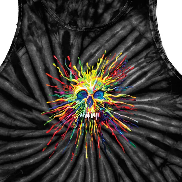 Splatter Skull Tie Dye Tank Top 21569NBT2-3500