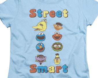 Sesame Street Street Smart Women's Shirt, Licensed Retro Cartoon Graphic Tee, Nostalgia Gift, Muppet Fan Tee