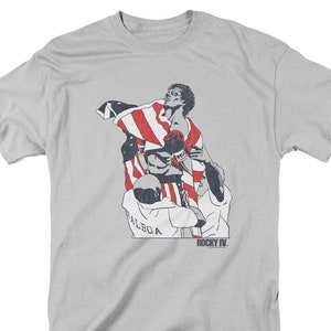 Rocky IV Wrapped in American Flag Silver Shirts