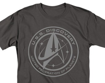 Star Trek Discovery Crest Charcoal Shirts