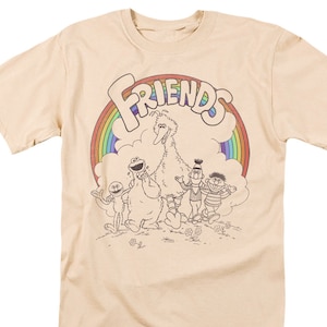 Sesame Street Rainbow Friends Cream Shirts