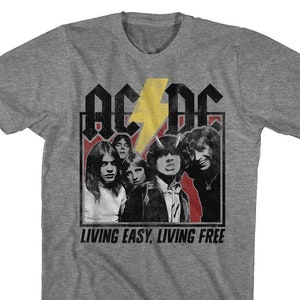 AC/DC Living Easy, Living Free Heather Grey Shirts