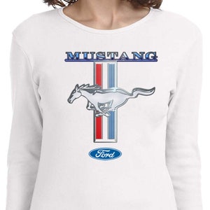 Ladies Ford Mustang Stripe Long Sleeve T-Shirt 13732D1-5001