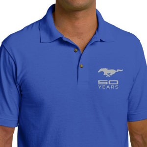 50 Years Mach 1 Pocket Print Men's Ford Pique Polo Tee - Etsy
