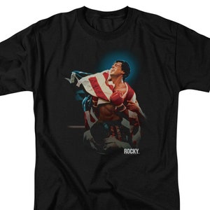 Rocky Movie Poster Art Black Shirts
