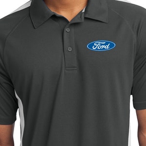 Ford Oval Pocket Print Men's Micro-mesh Colorblock Polo - Etsy