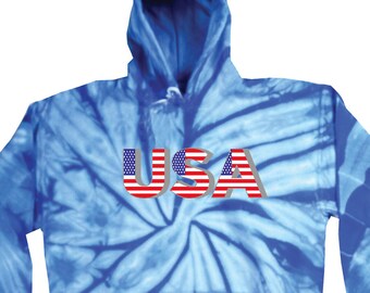 USA 3D Tie Dye Felpa con cappuccio USA3D-8777