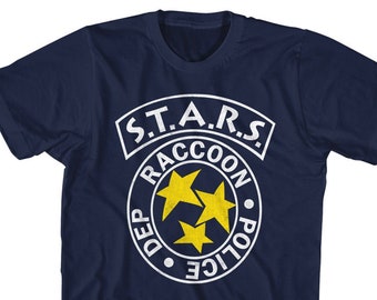 Resident Evil Stars Raccoon Police Department Navy Shirts