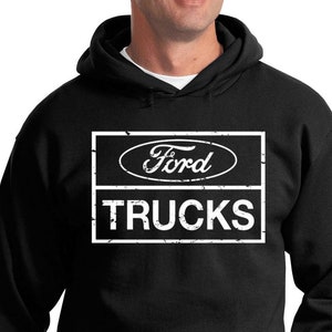Distressed Ford Trucks Unisex Adult Ford Hoodie 17499E2-PC90H