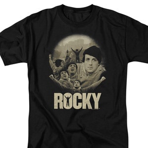 Rocky Balboa Collage Black Shirts