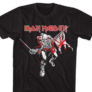 Iron Maiden White Trooper Logo Black Shirts