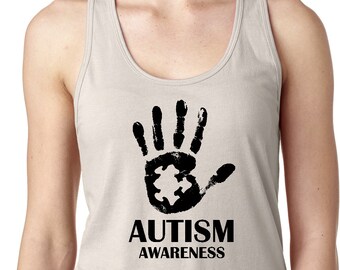 Ladies Autism Awareness Hand Ideal Tank Top HAND-N1533