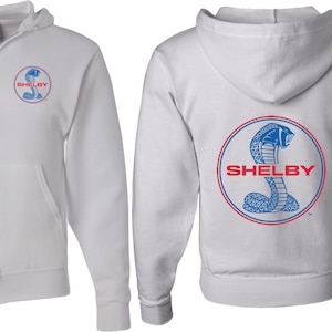 Blue and Red Shelby Cobra Front & Back Print Adult Unisex Full Zip Hoodie 18150EL9-FB-993