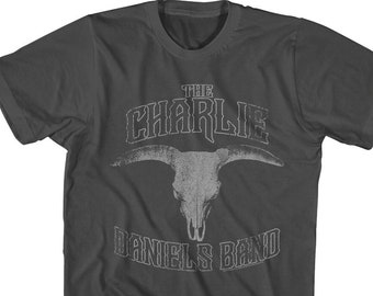 Charlie Daniels Band Bull Logo Charcoal Grey Shirts