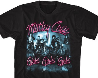 Motley Crue Girls Girls Girls Logo Camisas negras