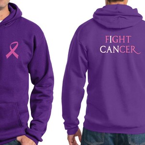 Breast Cancer Awareness Pink Ribbon I Can Fight Cancer Front & Back Print Hoodie FBFCNR-PC90H