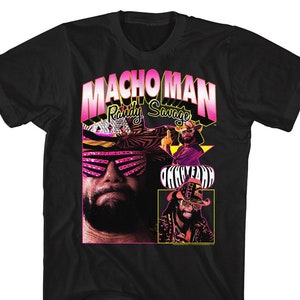 Macho Man Randy Savage Collage Black Shirts
