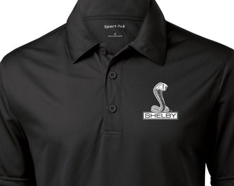 Shelby Cobra Pocket Print Men&#39;s Ford Textured Polo Tee T-Shirt 18149EL2-PP-ST690