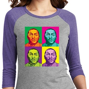 The Three Stooges Curly Howard Women&#39;s Raglan Shirt 26284NBT2-DM136L