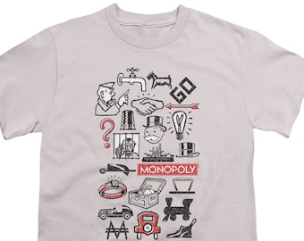 Monopoly Icons Kid's Silver T-Shirts