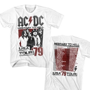 AC/DC Highway to Hell Tour Adult White Front & Back Shirts